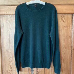 Green J. Crew Men's Pullover Cashmere Sweater Size Large Emerald Green